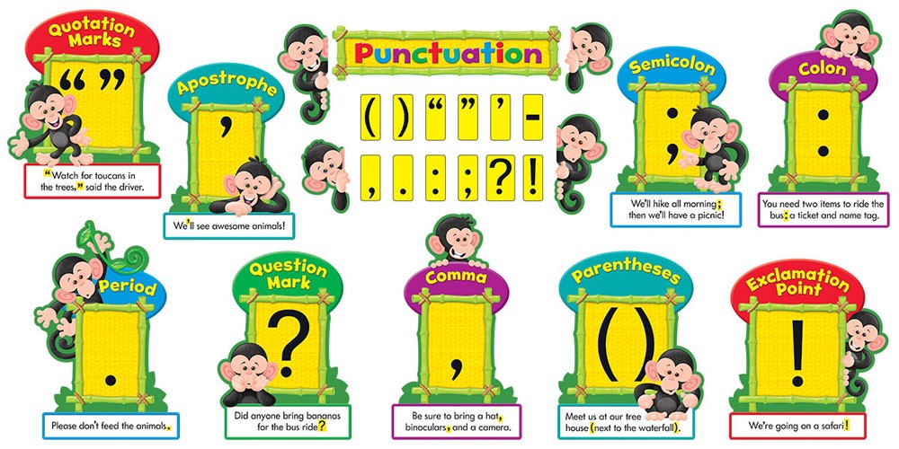 Monkey Mischief® Punctuation Bulletin Board Set