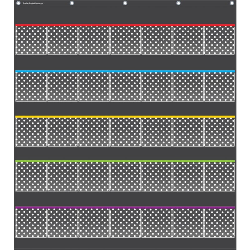 Black Polka Dots Storage Pocket Chart