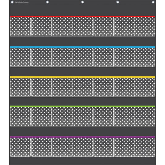 Black Polka Dots Storage Pocket Chart