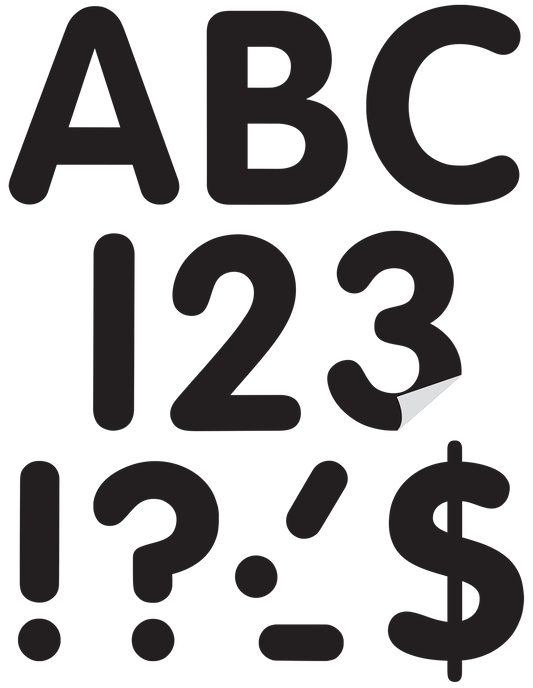 Black 4" Classic Self-Adhesive Letters Uppercase