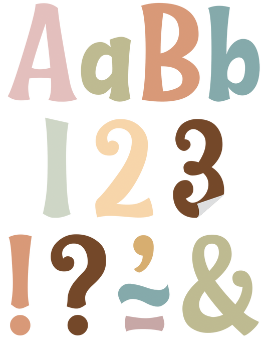 Calming Colors 4" Wild Whimsy Self-Adhesive Letters Combo Pack