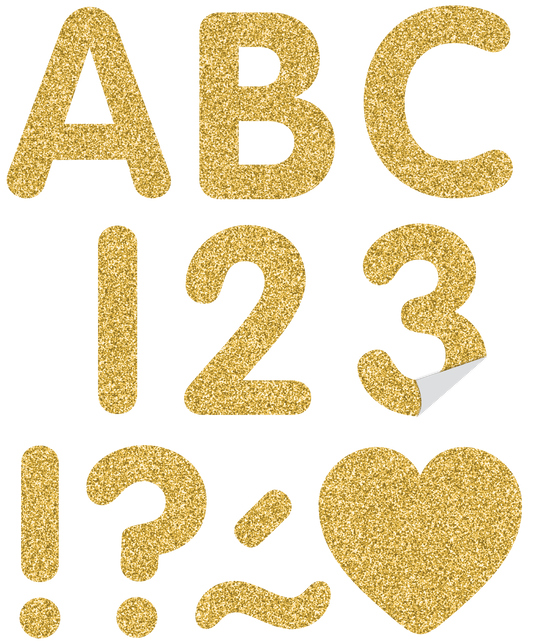 Gold Glitz 2" Classic Self-Adhesive Letters Uppercase