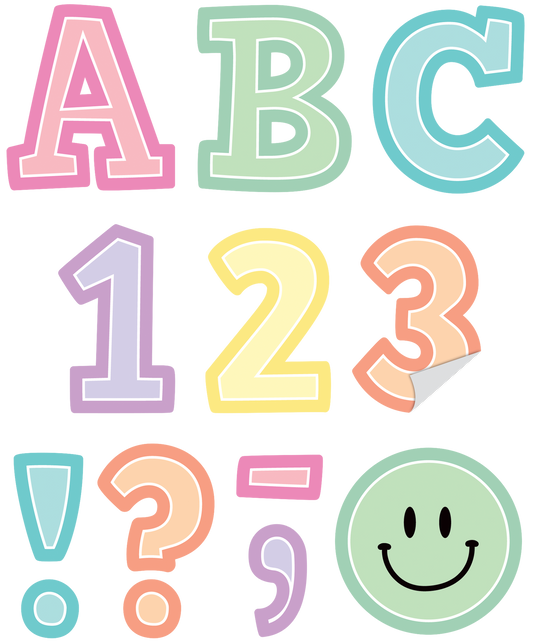 Pastel Pop 2" Bold Block Self-Adhesive Letters Uppercase