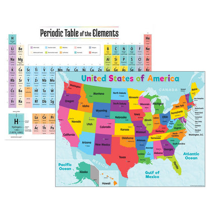 Colorful USA Map & Periodic Table of the Elements Bundle