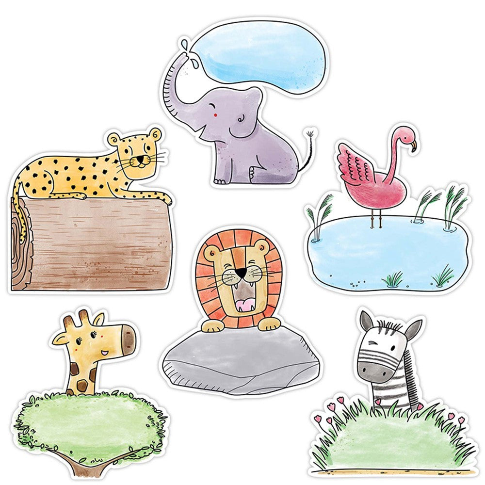 Safari Friends 6" Designer Cut-Outs, 36/Pack