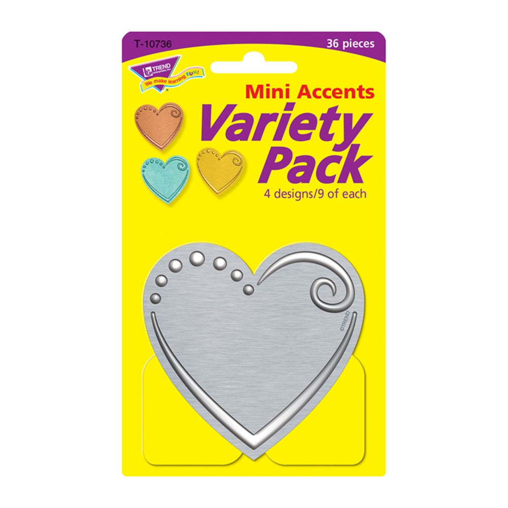 I Metal Hearts Mini Accents Variety Pack, 36 ct