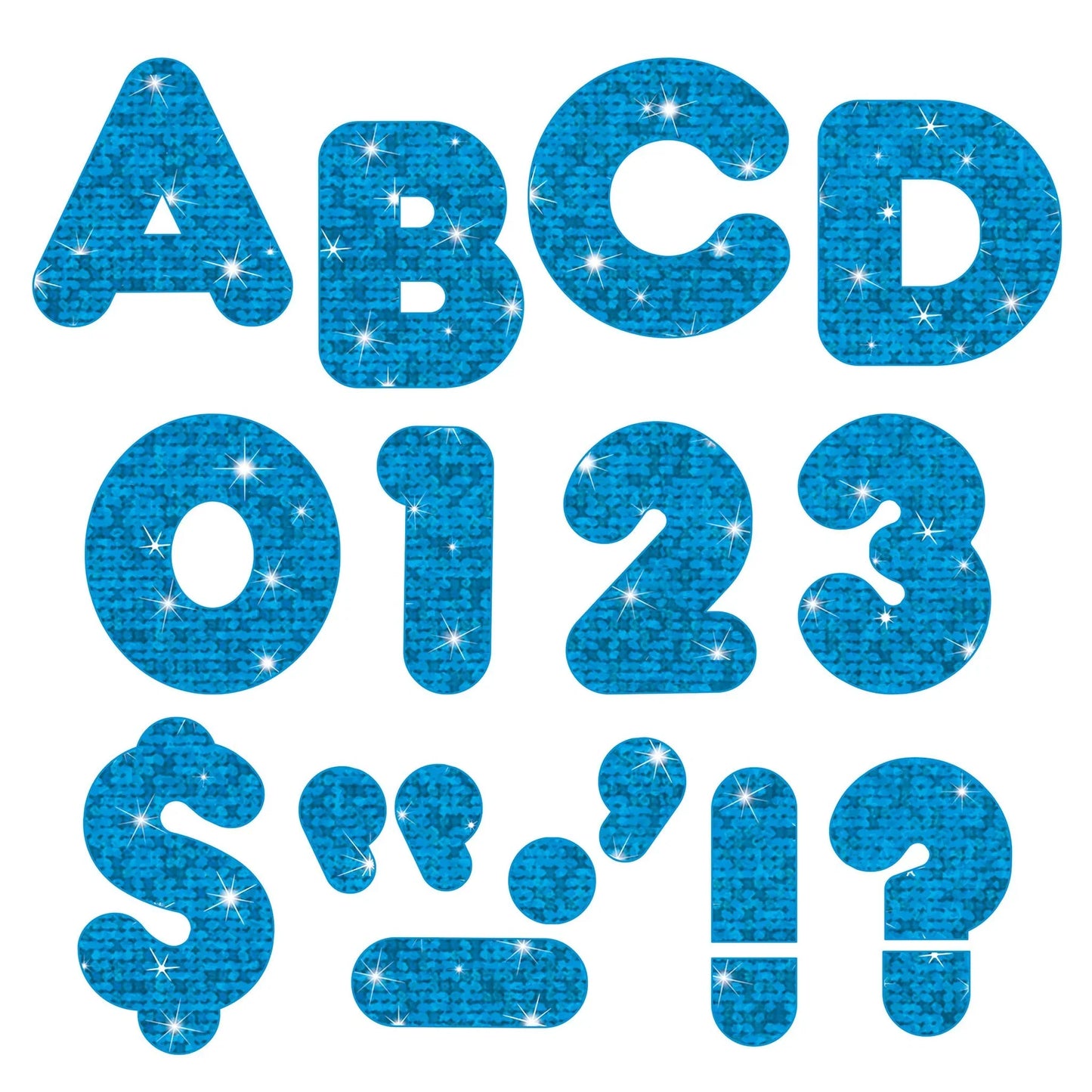 Blue Sparkle 4-Inch Casual Uppercase Ready Letters®