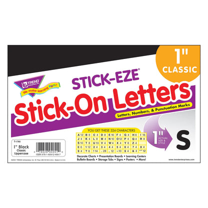 Black 1-Inch Letters, Numbers, & Marks STICK-EZE® Stick-On Letters