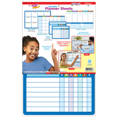 Reusable Planner Sheets Wipe-Off Learning Set