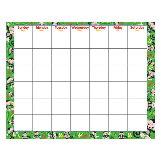 Monkey Mischief® Wipe-Off® Calendar – Monthly