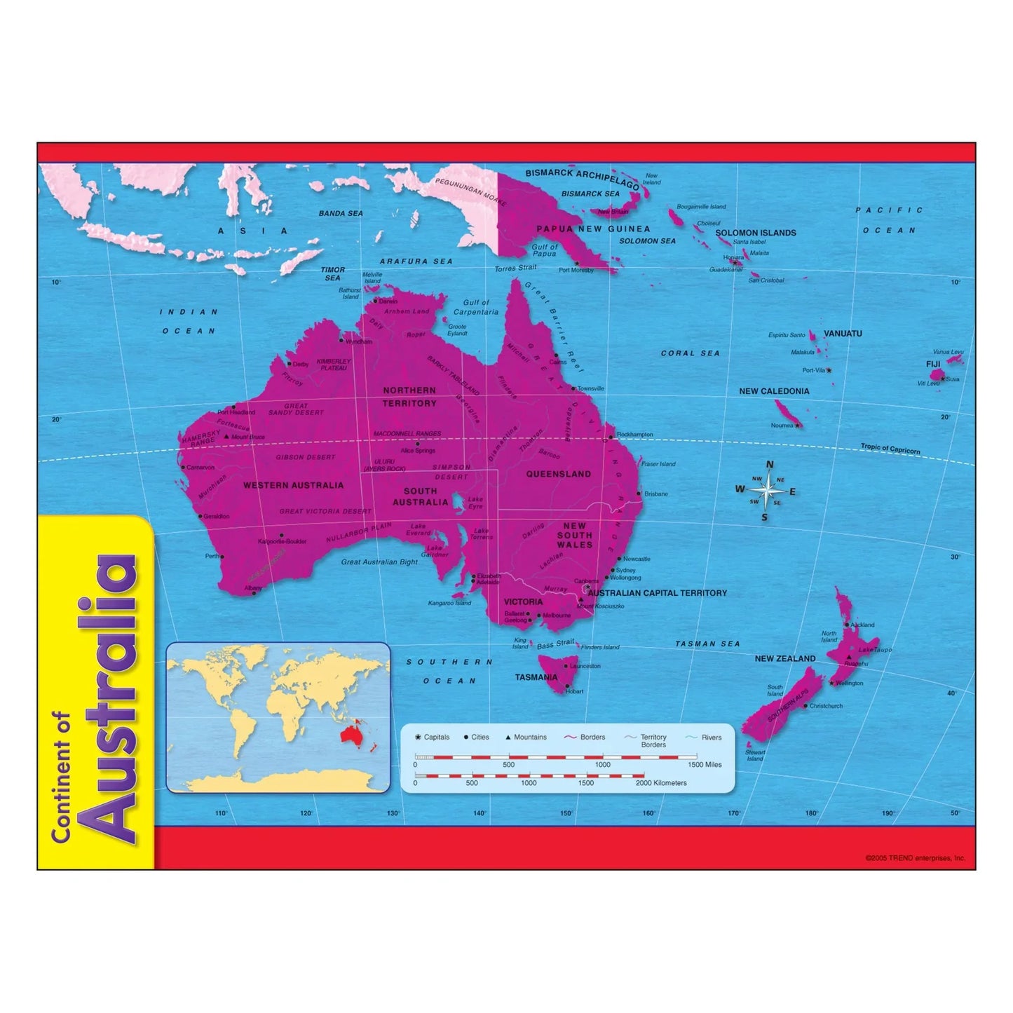 Continent of Australia Learning Chart