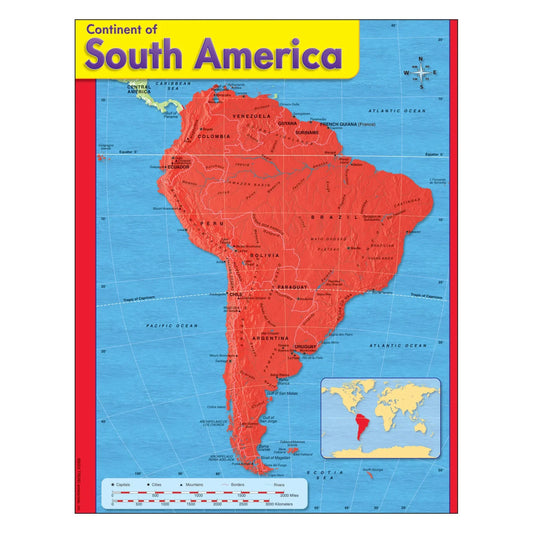 Continent of South America Learning Chart