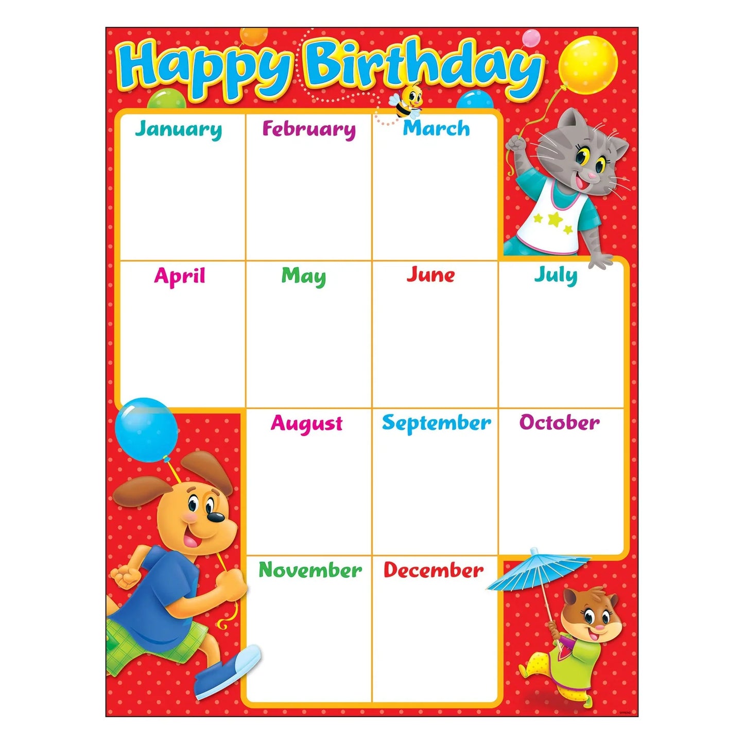 Birthday Playtime Pals™ Learning Chart