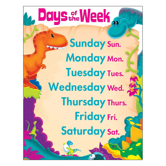 Days of the Week Dino-Mite Pals® Learning Chart