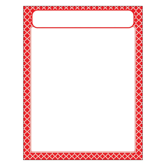 Moroccan Red Learning Chart
