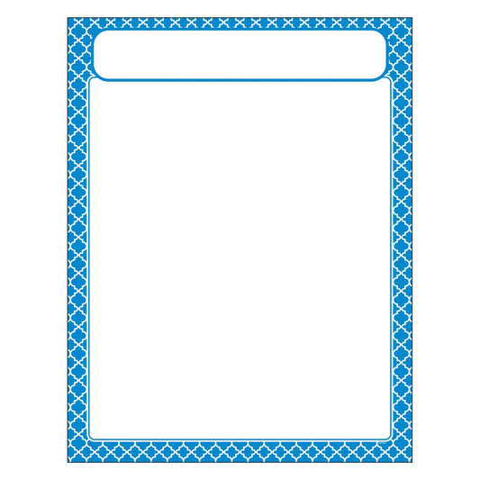 Moroccan Blue Learning Chart