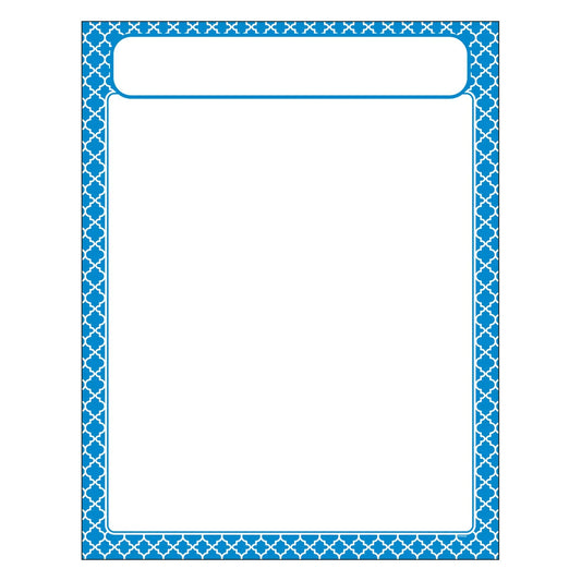 Moroccan Blue Learning Chart