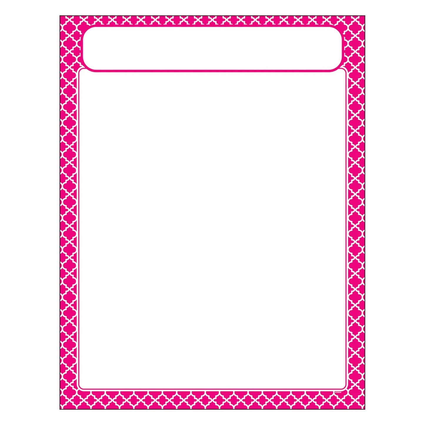 Moroccan Pink Learning Chart