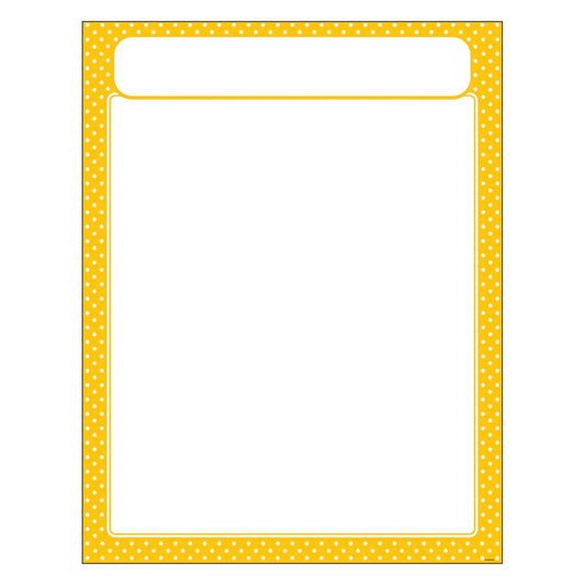 Polka Dots Yellow Learning Chart