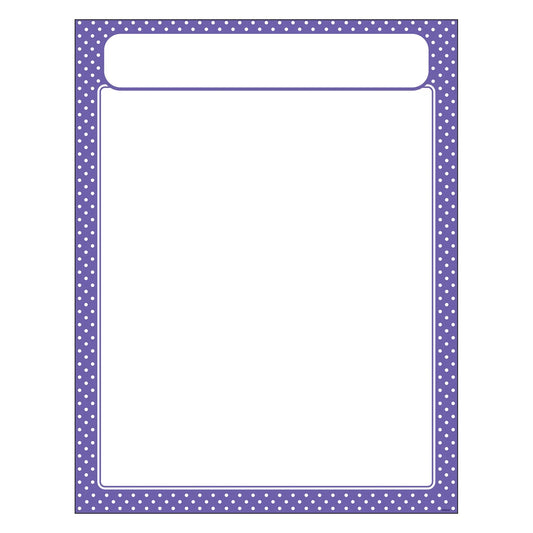 Polka Dots Purple Learning Chart