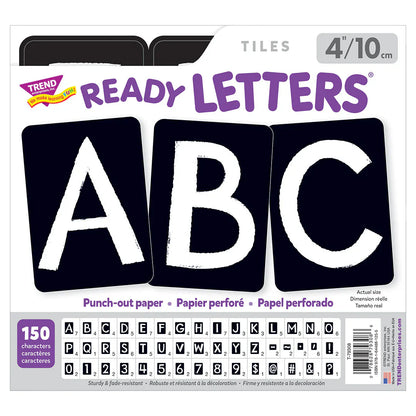 Black 4-Inch Tiles Uppercase (English/Spanish) Ready Letters®