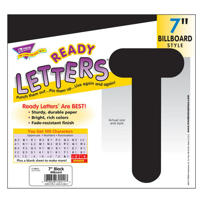 Black 7-Inch Billboard Uppercase (English/Spanish) Ready Letters®