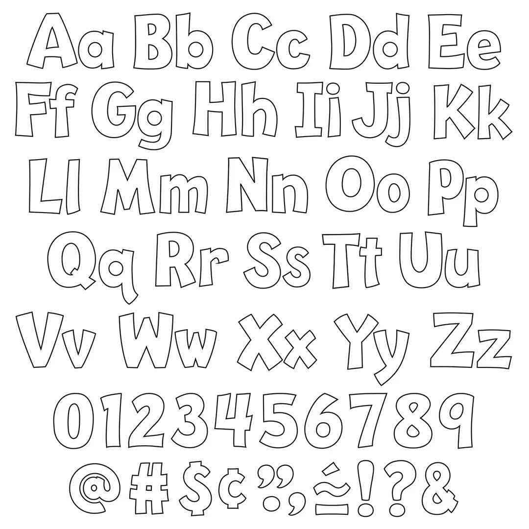 White 4-Inch Playful Uppercase/Lowercase Combo Pack (English/Spanish) Ready Letters®