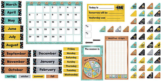 I ♥ Metal Calendar Bulletin Board Set