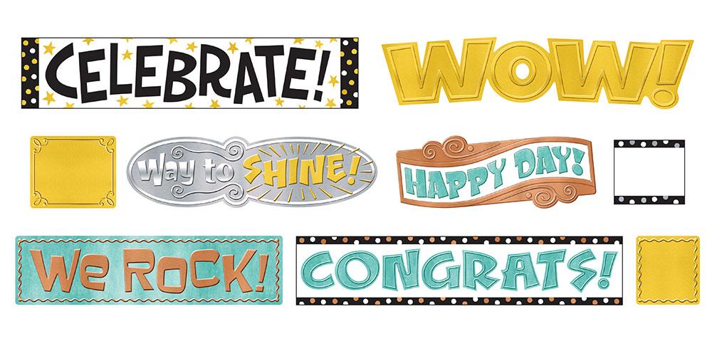 I ♥ Metal Wipe-Off® Celebration Signs Mini Bulletin Board Set