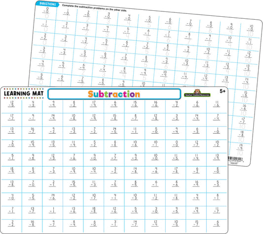 Subtraction Learning Mat