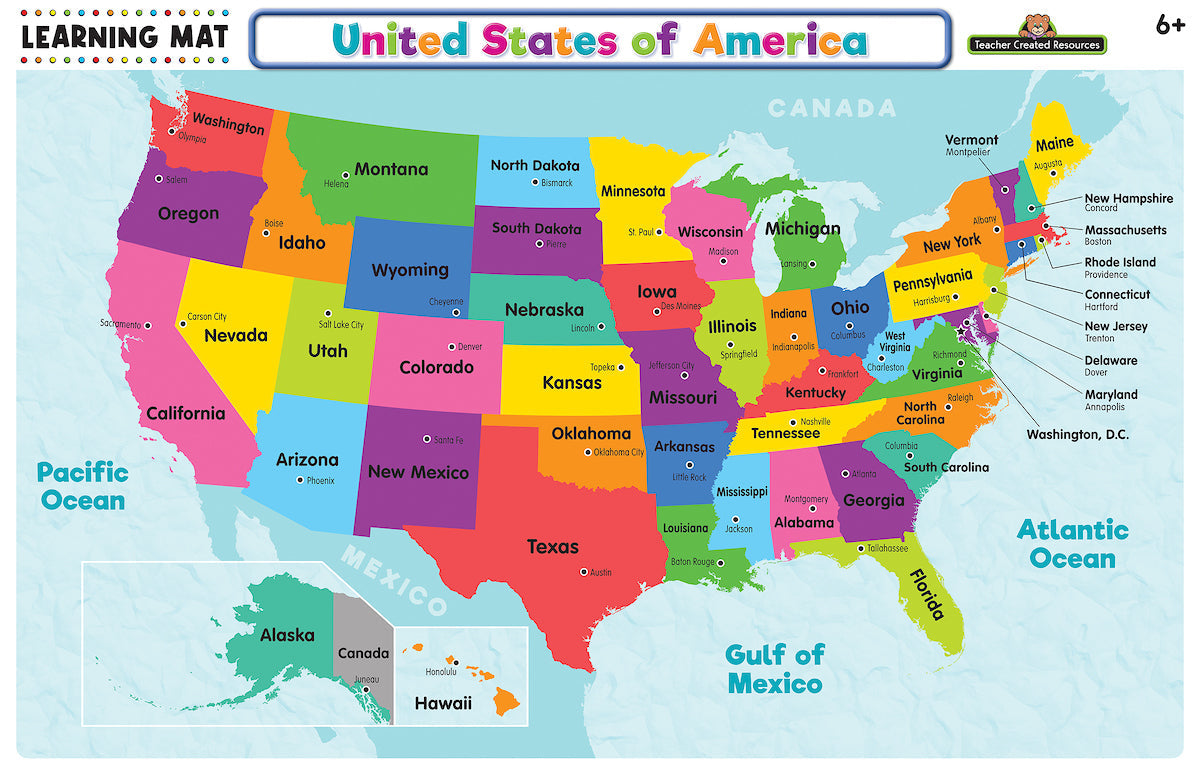 United States of America Map Learning Mat