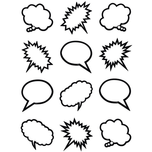 Black & White Speech/Thought Bubbles Mini Accents