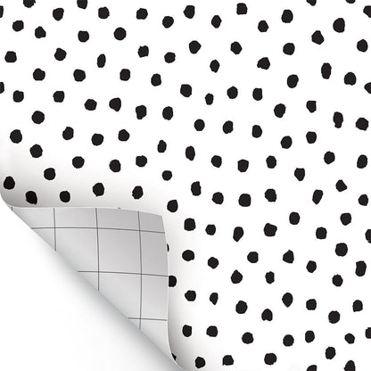 Black Painted Dots Peel and Stick Decorative Paper