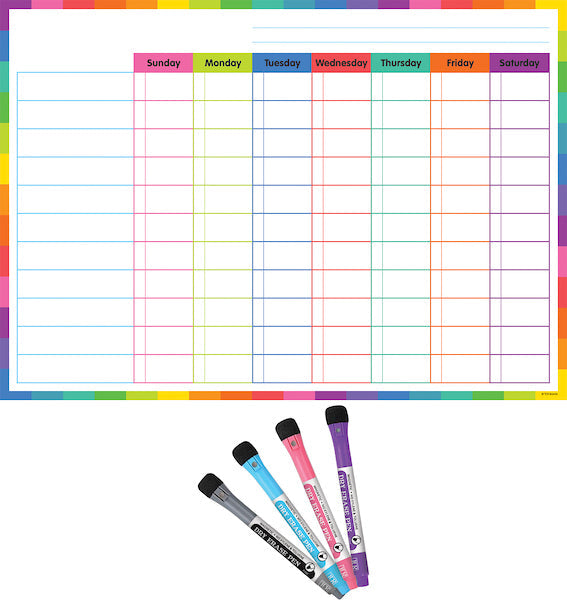 Colorful Dry-Erase Magnetic Task Chart