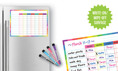 Colorful Dry-Erase Magnetic Task Chart