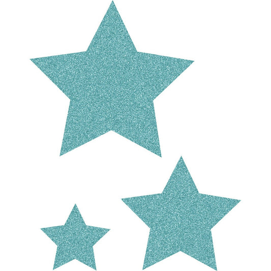 Ice Blue Glitz Stars Accents, Assorted Sizes