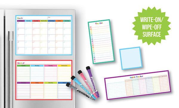 Colorful Dry-Erase Magnetic Calendar Set