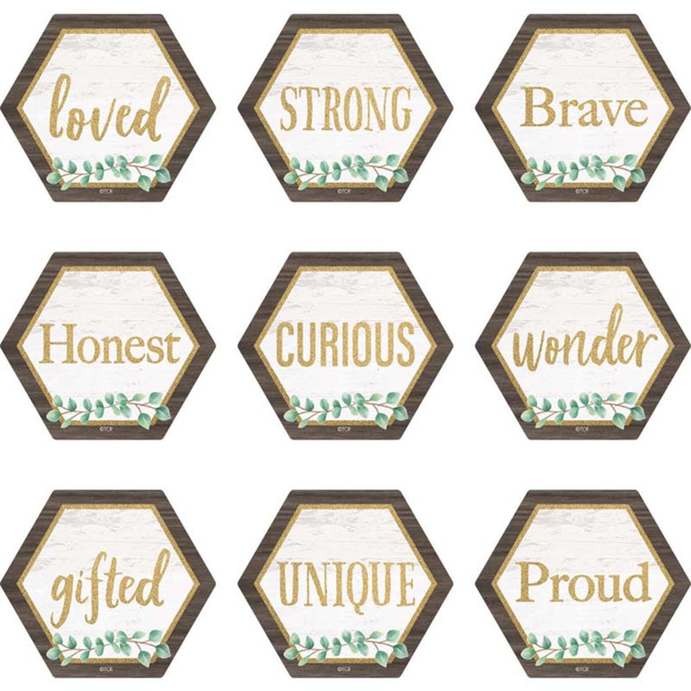 Eucalyptus Positive Words Mini Accents, Pack of 36