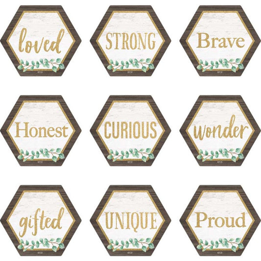 Eucalyptus Positive Words Mini Accents, Pack of 36