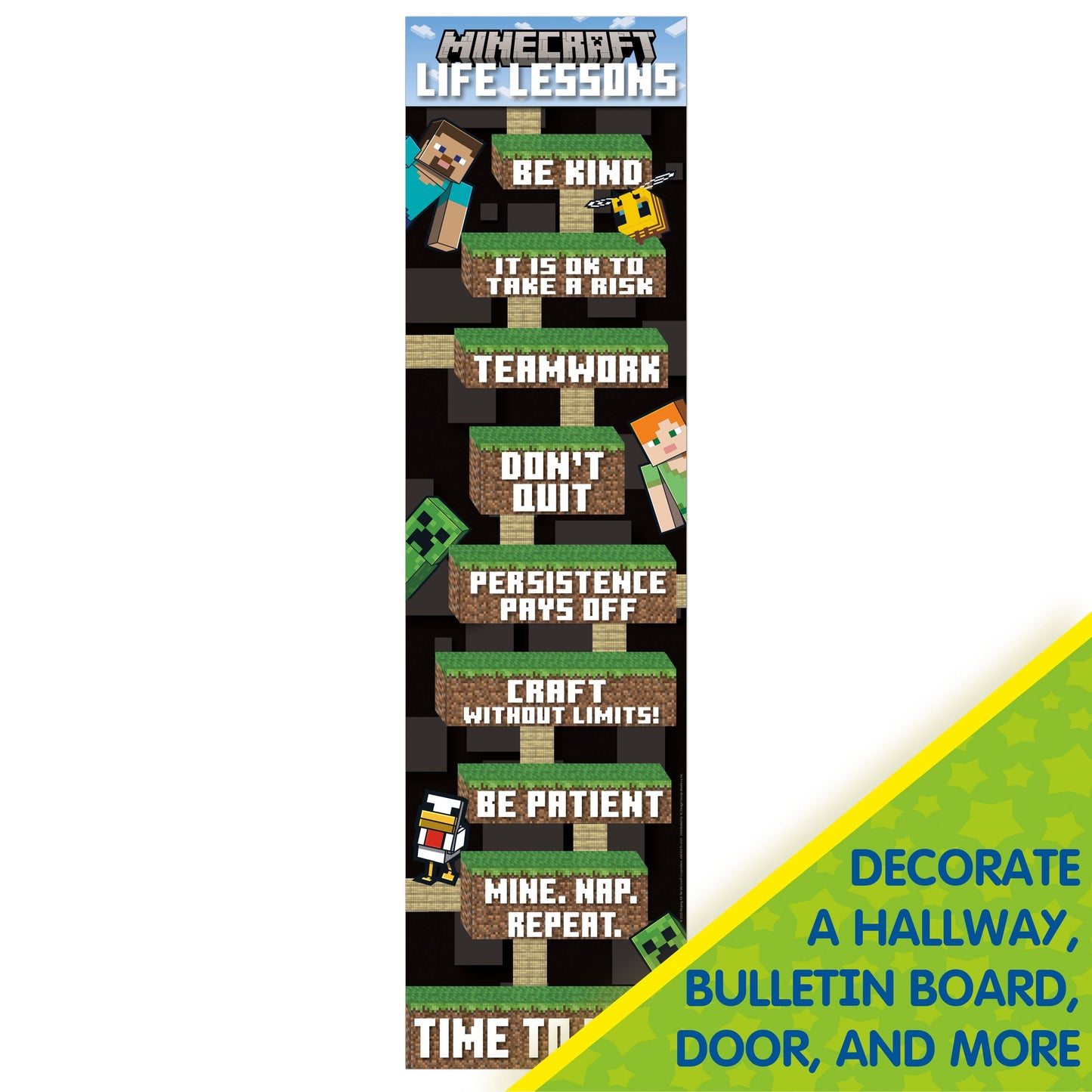 Minecraft Life Lessons Banner - Vertical