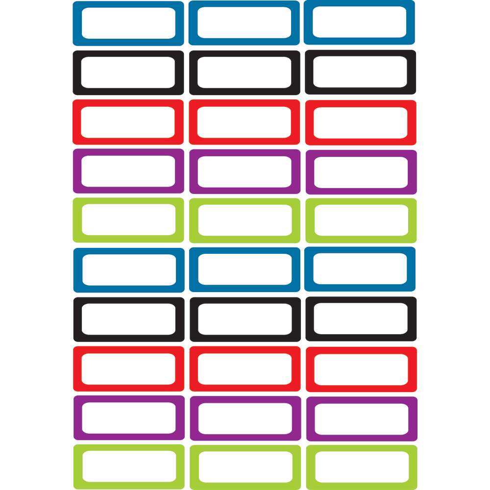 Magnetic Die-Cut Small Foam Nameplates & Labels, 30 Pcs, Solid Assorted Colors