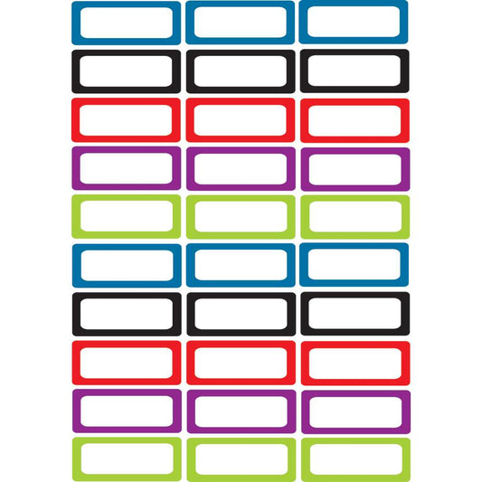 Magnetic Die-Cut Small Foam Nameplates & Labels, 30 Pcs, Solid Assorted Colors