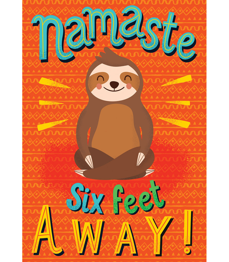 One World Namaste Six Feet Away! Poster