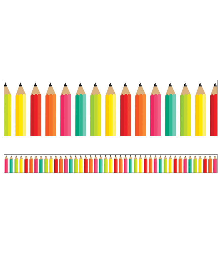 Black, White & Stylish Brights Pencils Straight Borders