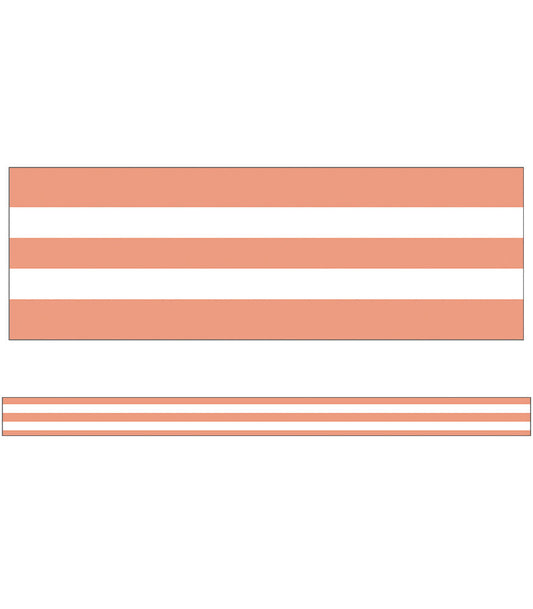 Simply Stylish Coral & White Stripes Straight Borders