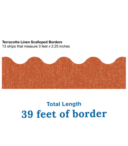 Terracotta Linen Scalloped Borders