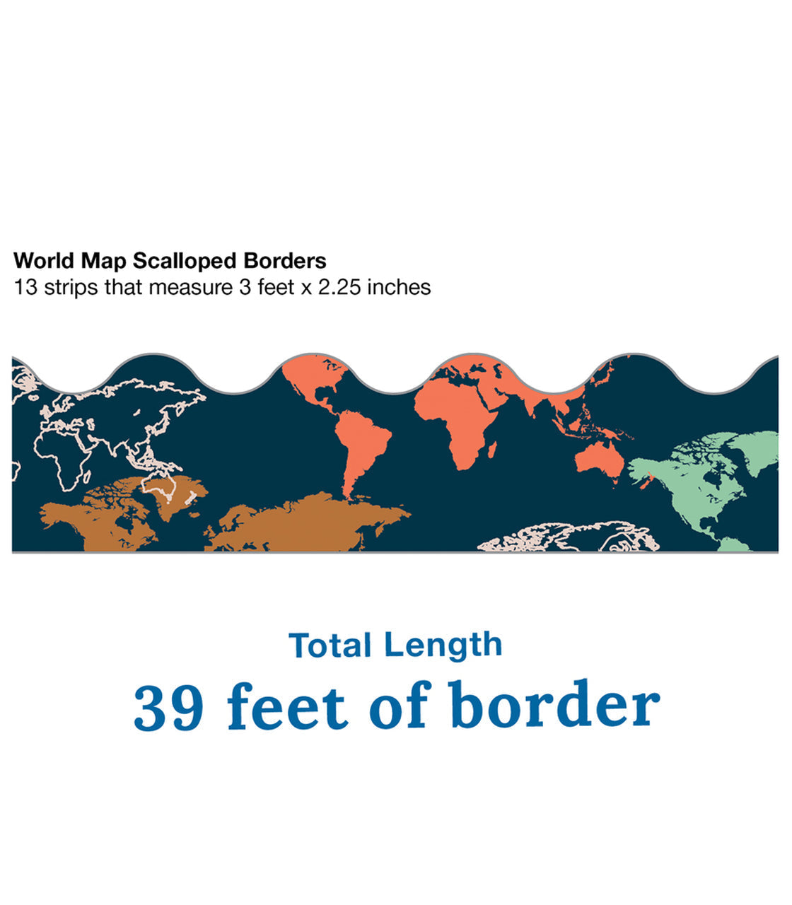 World Map Scalloped Borders