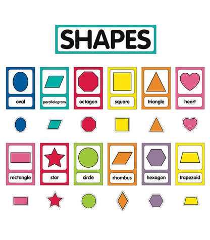 Just Teach Shape Cards Mini Bulletin Board Set Grade PK-2