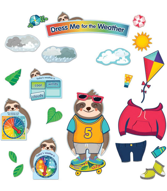 Sloth Dress Me for the Weather Bulletin Board Set Grade PK-2