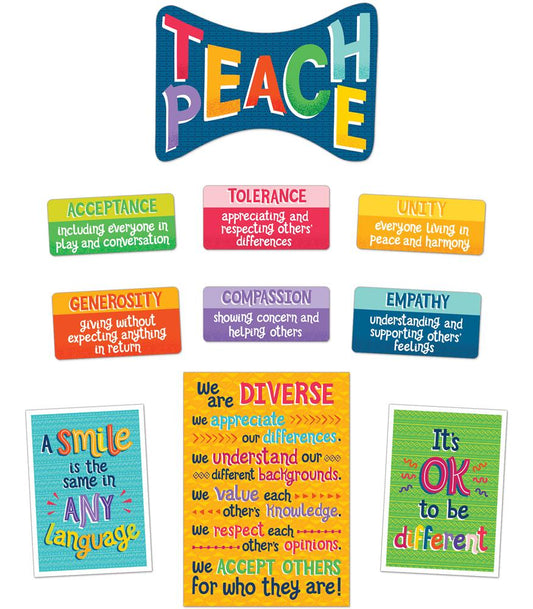 Teach Peace Bulletin Board Set Grade 2-6